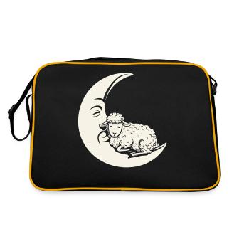 Dreaming Moon with Sheep - Imaginative Escape - Retro Bag - black/gold - Back