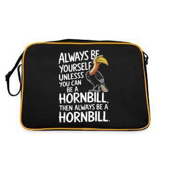 Nashornvogel - Retro Tasche - Schwarz/Gold - Hinten