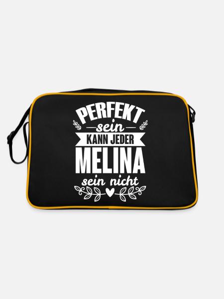 Melina - Perfekt Sein Kann Jeder Melina Sein Nicht - Retro Tasche - Schwarz/Gold - Hinten