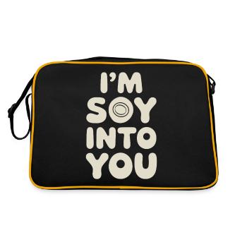 I'm totally in love with soy – vegan vegetarian - Retro Bag - black/gold - Back