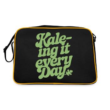 Kale-ing It Every Day Vegan Vegetarian - Retro Bag - black/gold - Back