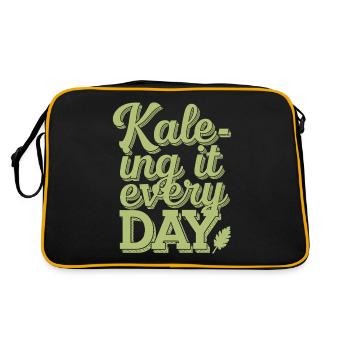 Kale-ing It Every Day - Vegan Vegetarian Design - Sac Retro - noir/or - Dos