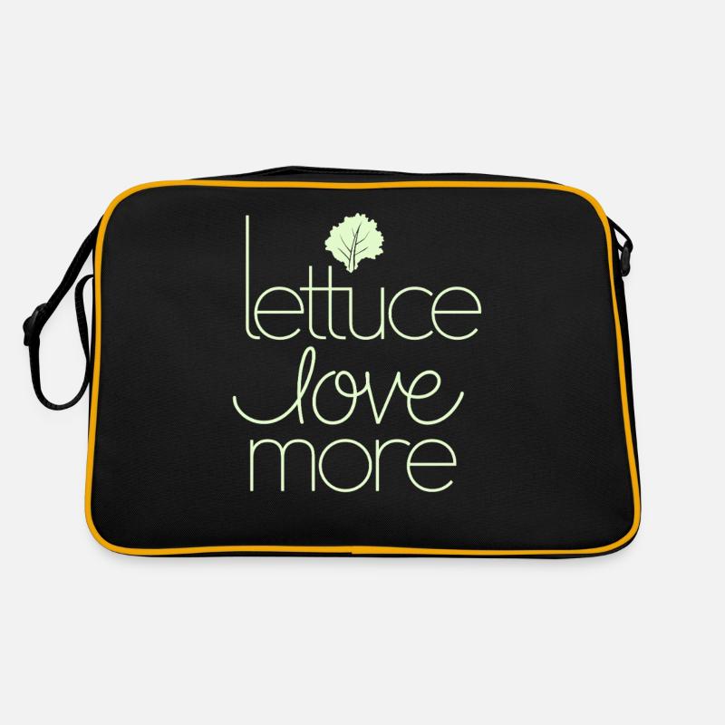 Lettuce Love More Vegan Vegetarier Botschaft Retro Tasche