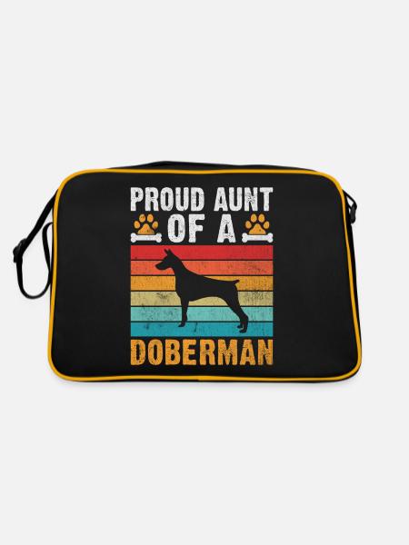 Doberman Gifts - Retro Bag - black/gold - Back