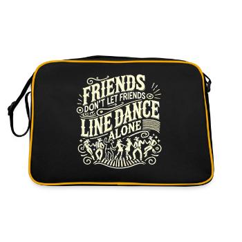 Freunde lassen Freunde nicht alleine Line Dance - Retro Tasche - Schwarz/Gold - Hinten