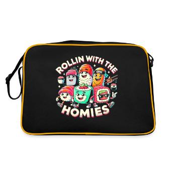 Rollin With The Homies - Retro Tasche - Schwarz/Gold - Hinten