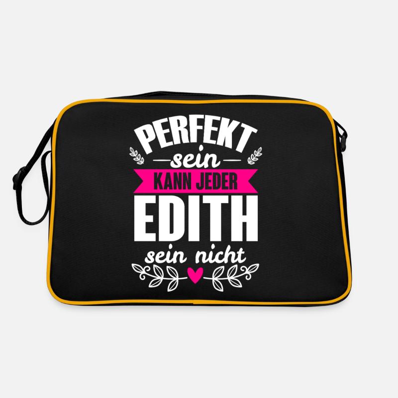 Edith - Perfekt Sein Kann Jeder Edith Sein Nicht - Retro Tasche - Schwarz/Gold
