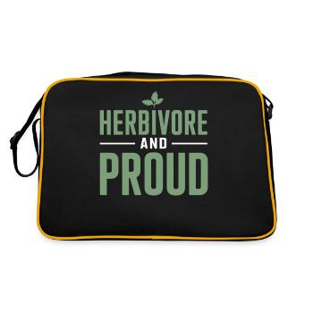 Fier herbivore : végétalien et végétarien - Sac Retro - noir/or - Dos