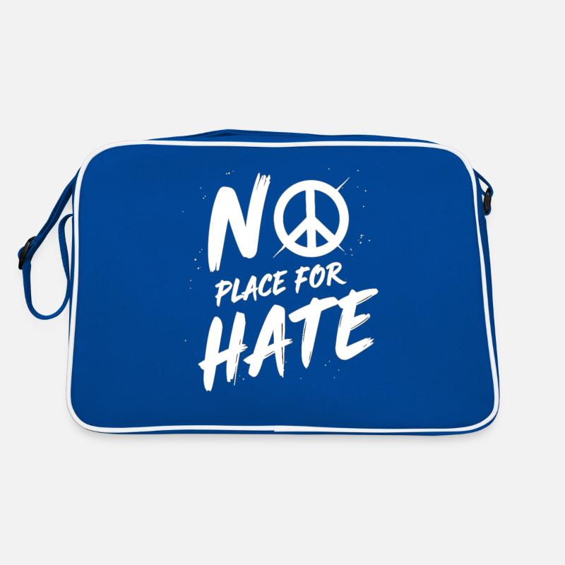No Place for Hate Friedensbotschaft gegen Hass Retro Tasche
