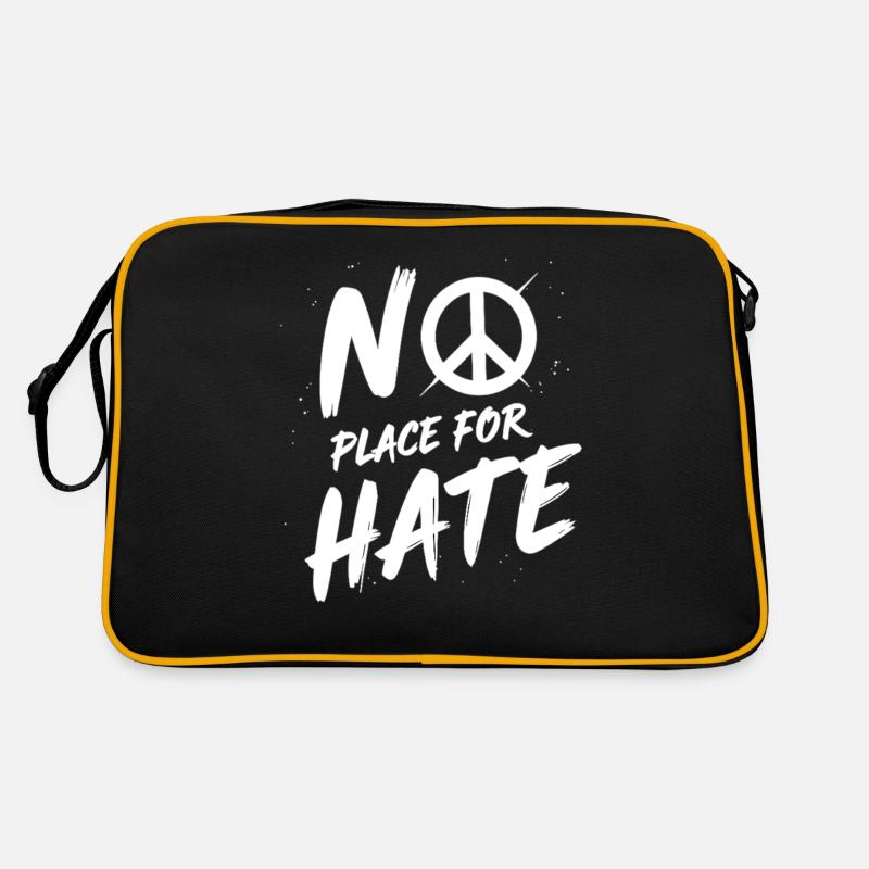 No Place for Hate Message of Peace Against Hate Retro Bag