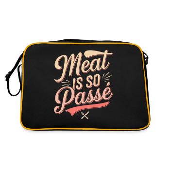 Meat is so past - vegan vegetarian - Retro Bag - black/gold - Back