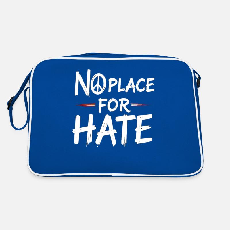 No Place for Hate Friedensbotschaft gegen Hass Retro Tasche