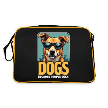 Drôle de chien propriétaire Chien amoureux chien - Sac Retro - noir/or - Dos
