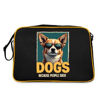 Drôle de chien propriétaire Chien amoureux chien - Sac Retro - noir/or - Dos