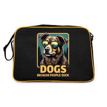 Drôle de chien propriétaire Chien amoureux chien - Sac Retro - noir/or - Dos