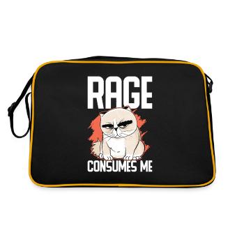 Cat Fat Fat Cat Humor Meme - Retro Bag - black/gold - Back