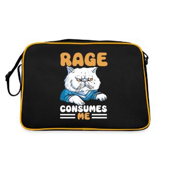 Cat Fat Fat Cat Humor Meme - Retro Bag - black/gold - Back
