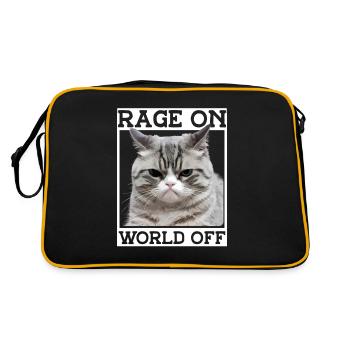 Cat Fat Fat Cat Humor Meme - Retro Bag - black/gold - Back