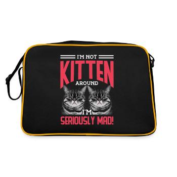 Cat Fat Fat Cat Humor Meme - Retro Bag - black/gold - Back
