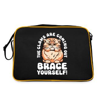 Cat Fat Fat Cat Humor Meme - Retro Bag - black/gold - Back