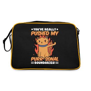 Cat Fat Fat Cat Humor Meme - Retro Bag - black/gold - Back