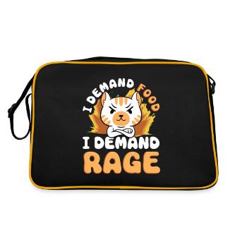 Cat Fat Fat Cat Humor Meme - Retro Bag - black/gold - Back