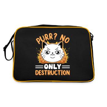 Cat Fat Fat Cat Humor Meme - Retro Bag - black/gold - Back