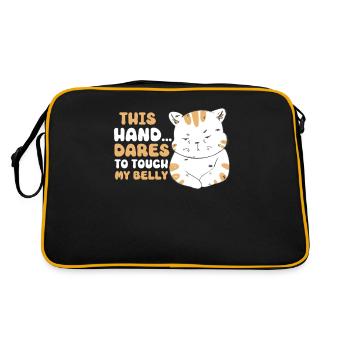 Cat Fat Fat Cat Humor Meme - Retro Bag - black/gold - Back