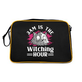 Cat Fat Fat Cat Humor Meme - Retro Bag - black/gold - Back