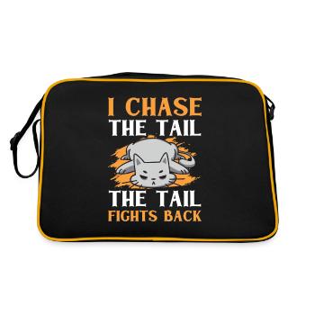 Cat Fat Fat Cat Humor Meme - Retro Bag - black/gold - Back