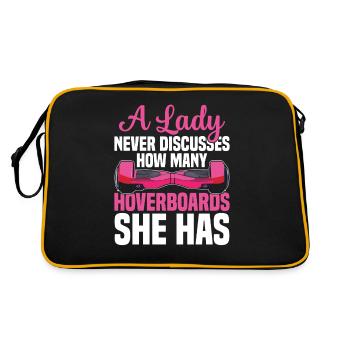 A lady never discusses how many hoverboards - Retro Bag - black/gold - Back