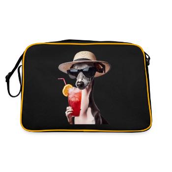 Windhund - Retro Tasche - Schwarz/Gold - Hinten