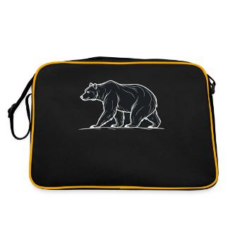 Geometric Bear Bear Brown Bear Outdoor Nature - Retro Bag - black/gold - Back