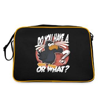 Avez-vous un oiseau ? Sinon quoi? Drôle de corbeau - Sac Retro - noir/or - Dos
