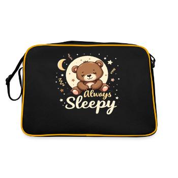 Ours mignon, ours, ours, sommeil mignon, rêveur - Sac Retro - noir/or - Dos