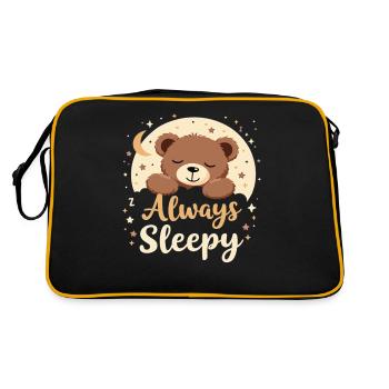 Ours mignon, ours, ours, sommeil mignon, rêveur - Sac Retro - noir/or - Dos
