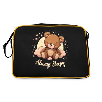 Ours mignon, ours, ours, sommeil mignon, rêveur - Sac Retro - noir/or - Dos