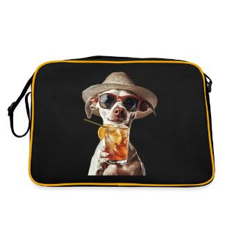 Whippet - Retro Tasche - Schwarz/Gold - Hinten