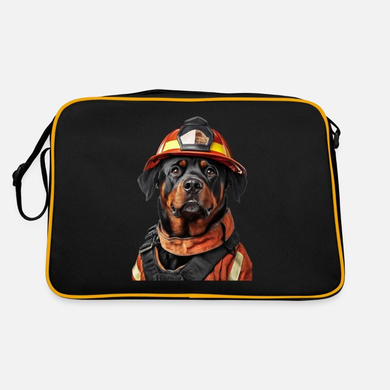 Rottweiler - Retro Tasche - Schwarz/Gold