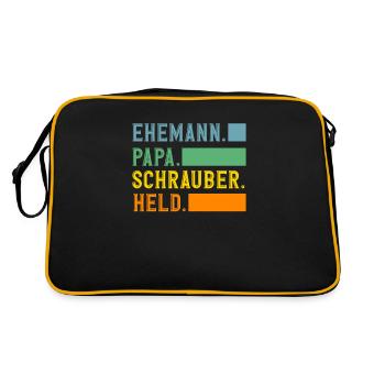 Husband Dad Mechanic Hero - Retro Bag - black/gold - Back