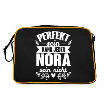 Nora - Perfekt Sein Kann Jeder Nora Sein Nicht - Retro Tasche - Schwarz/Gold - Hinten