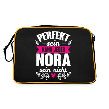 Nora - Perfekt Sein Kann Jeder Nora Sein Nicht - Retro Tasche - Schwarz/Gold - Hinten