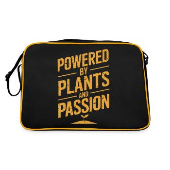 Alimenté par les plantes et la passion végétalienne - Sac Retro - noir/or - Dos