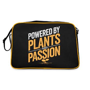 Propulsé Par Les Plantes Et La Passion - Végétalien Végétarien - Sac Retro - noir/or - Dos