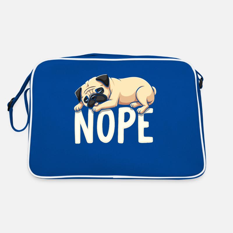 Mops Mops Hund Fauler Hund NOPE Mops Spruch Retro Tasche