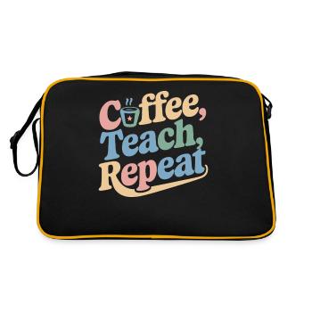 Café, Enseigner, Répéter : l’inspiration de l’enseignant - Sac Retro - noir/or - Dos
