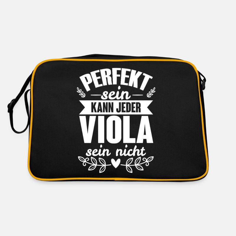 Viola - Perfekt Sein Kann Jeder Viola Sein Nicht - Retro Tasche - Schwarz/Gold