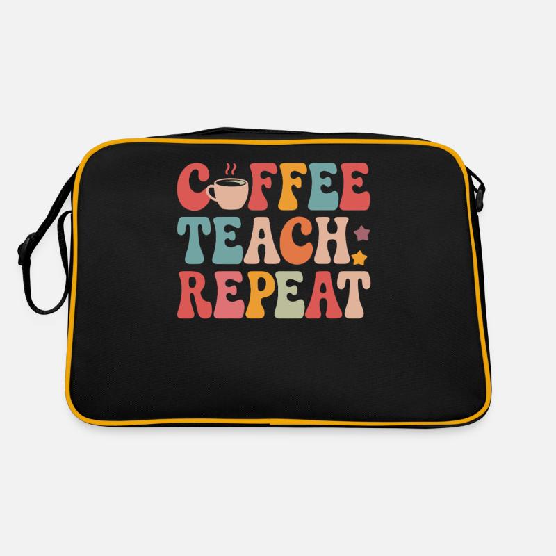 Enseignement du café Conception répétitive pour l’enseignant Sac Retro