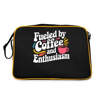 Teacher: Driven by Coffee and Enthusiasm - Retro Bag - black/gold - Back