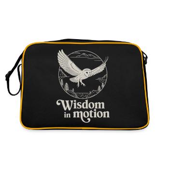 Sagesse En Mouvement Hibou Nature Paysage - Sac Retro - noir/or - Dos